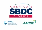 Logotipo de SBDC Florida de Estados Unidos, que presenta el Lewis Bear Jr. College of Business de la Universidad de West Florida y la insignia de acreditación de AACSB.