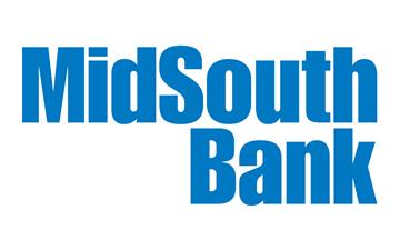 The image shows the MidSouth Bank logo with the name "MidSouth Bank" written in bold, blue capital letters on a white background.