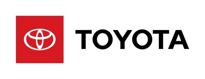 Toyota logo featuring a red square with a white, stylized oval emblem on the left, and the word "TOYOTA" in bold, black letters on the right.