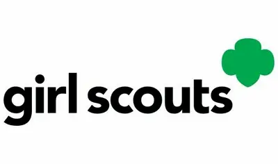 The Girl Scouts logo with the words "girl scouts" in bold black letters and a green trefoil symbol on the upper right.