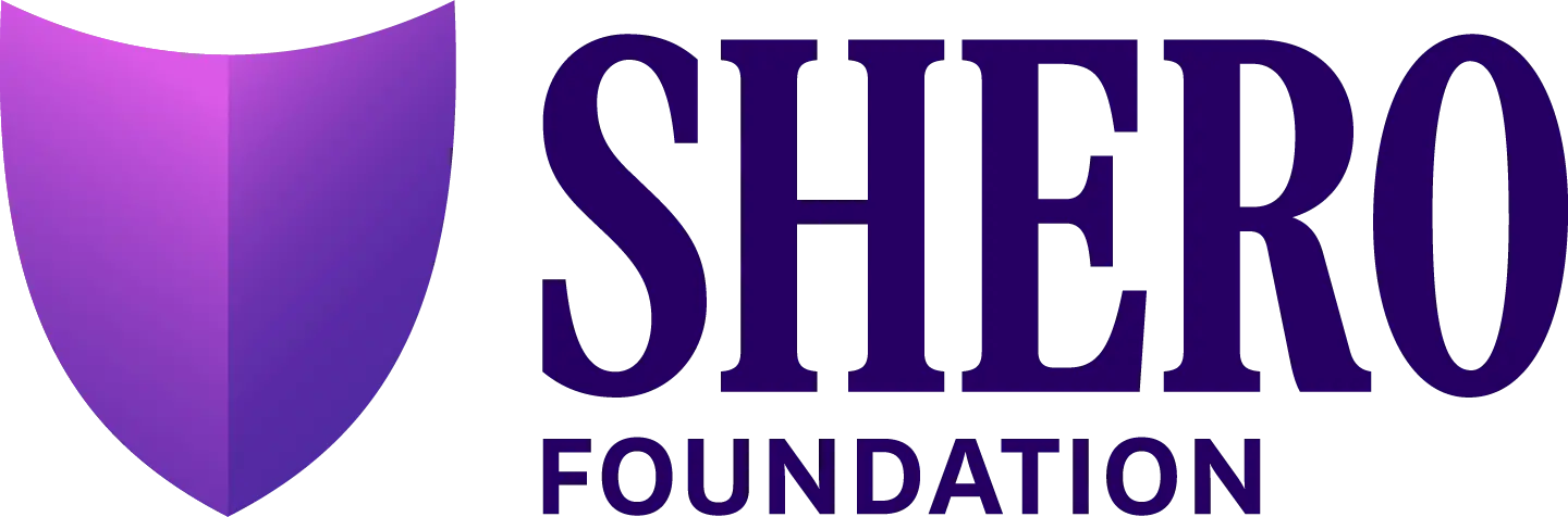 A purple sign with white text.