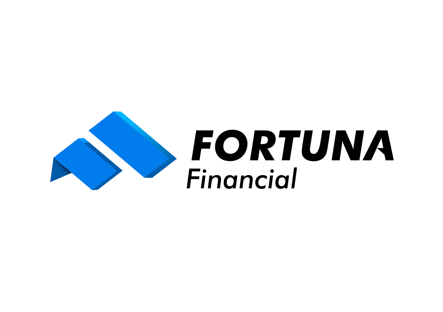 A stylized blue geometric logo consisting of two parallelograms stacked diagonally, creating an abstract "M" shape on a transparent background.